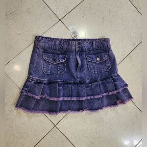 Social Collision Purple Denim Skirt Adult Women Size XL NWT Spanish Cross